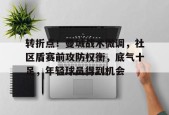 s15外围-转折点！曼城战术微调，社区盾赛前攻防权衡，底气十足，年轻球员得到机会的简单介绍